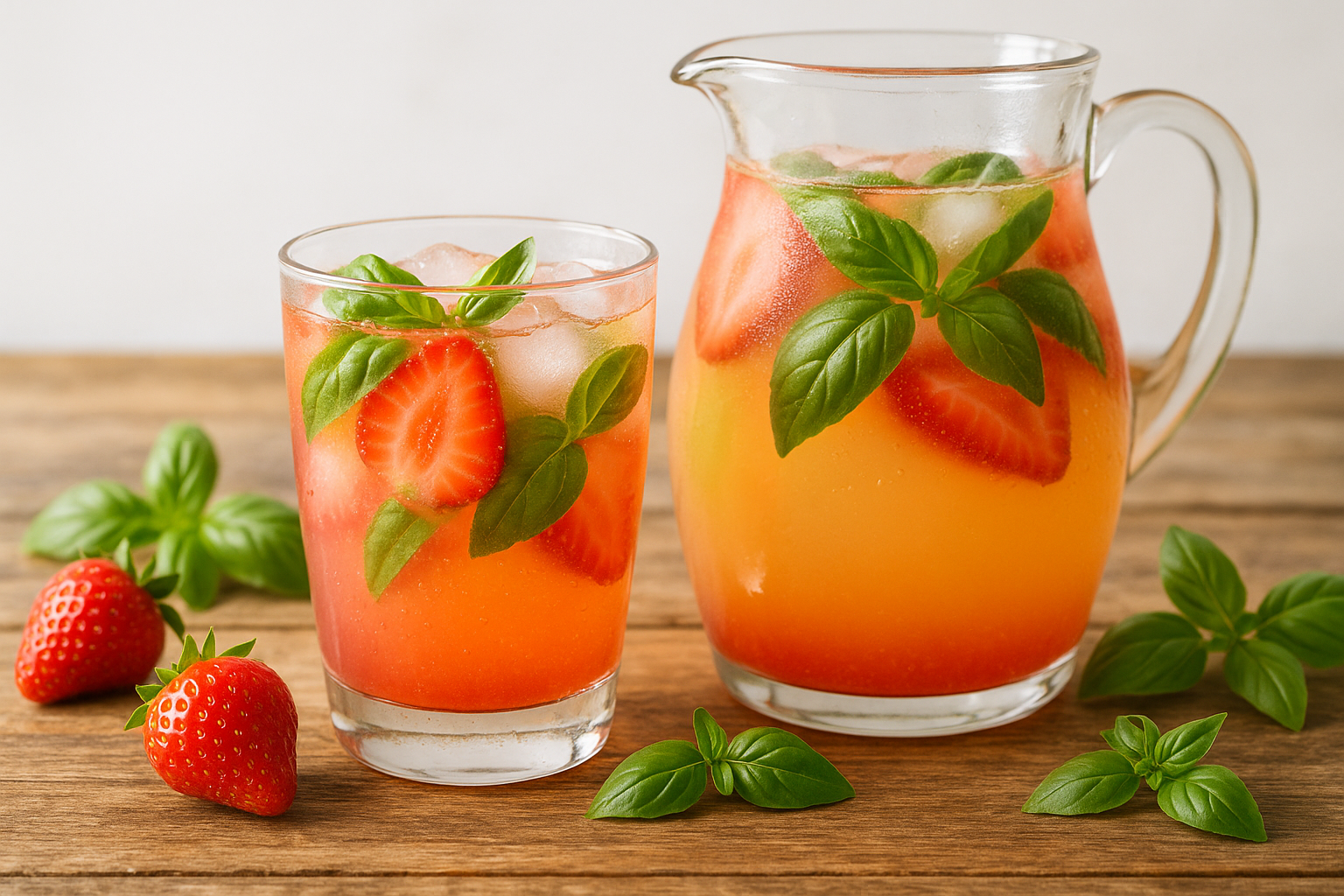 Strawberry Basil Probiotic Lemonade